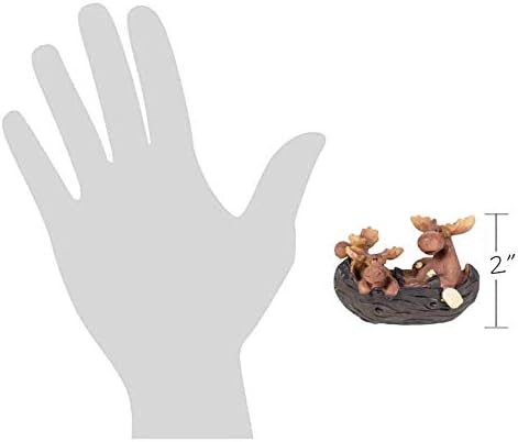 Moose Family in Canoe Resin Decorative Tabletop Figurine...