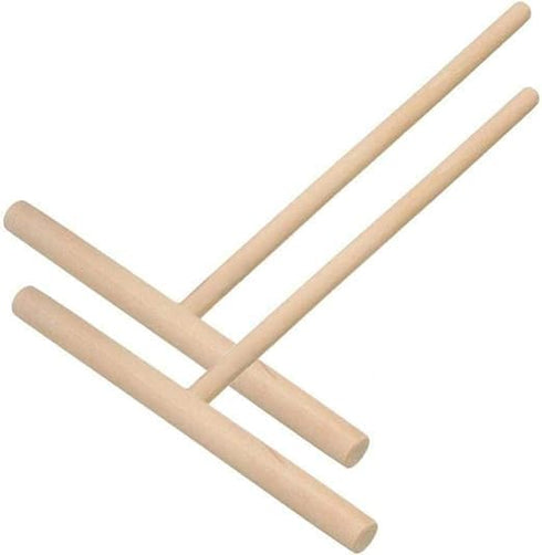 2 Pcs Wooden Crepe Maker Pancake Batter Spreader Stick Kitchen Cooking Utensils Tools for Restaurant Canteen Specially Supplies Practical Treatmen...