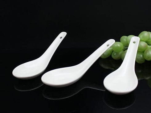 JapanBargain 1572x4, White Porcelain Asian Soup Spoons Japaese Chinese Rice Spoons Soba Spoons Pho Spoons Wonton Spoons, Pack of 4...