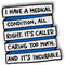 Colour Funny Title I Have a Medical Condition All Right. It's Called Caring Too Much! And It's Incurable Enamel Pin Mental Health Letters Slogan T...