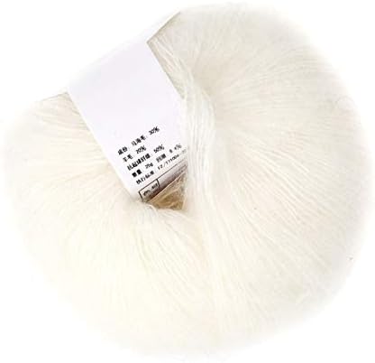 Popular Soft Mohair Knitting Angora Wool Yarn for DIY Knitting (with a Crochet)(White)......