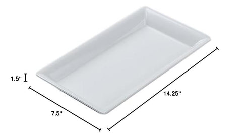 American Metalcraft MEL19 Endurance Melamine Rectangular Platter, 14.25" x 7.5", White...