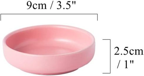 Pink Paper Clips Holder Ceramic Paperclips Dispenser Round Binder Clips Holder Small Push Pin Storage Plate Elegant Desktop Organizer for School H...