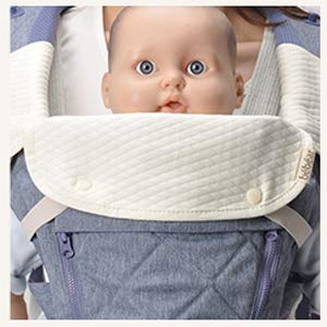 Bebamour Drool and Teething Reversible Cotton Pad For All Carry Positions Baby Carrier White Drool Bib For Boys & Girls?White?...