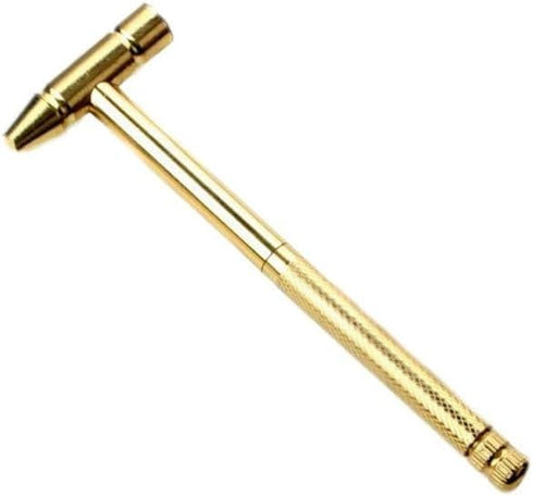 1 Pc Gold Mini Golden Hammer Brass Hammer with Screwdriver Hand Tools, Multifunction 6 in 1 Jewelers Hammer Copper Hammer for Repair Mobile Phones...