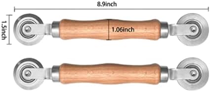 Odaa's Fiberglass Roller and Spline Roller with Wood Handle and Steel Wheels, Tools Kit Aluminum Alloy Bubble Roller kit Fiberglass Roller kit Bub...