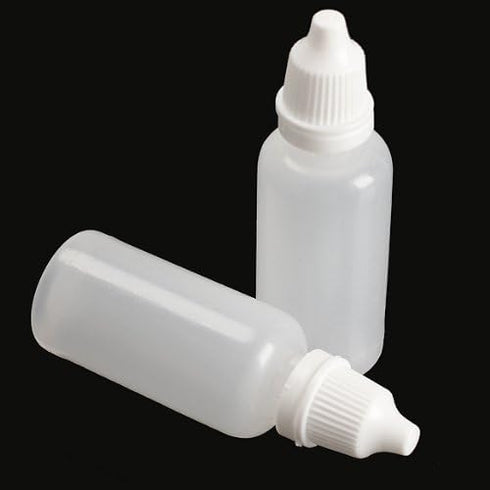Clear 5ml/10ml/8ml/15ml/20ml/30ml/50ml White Plastic Empty Squeezable Dropper Bottles 50 Pcs Eye Liquid Dropper with Caps (20ml)...