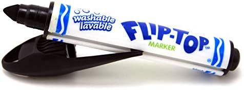 6 Markers - You Cannot Lose The lid! Washable , Bright and Bold Colours!...