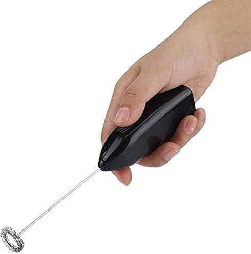 Black Milk Frother Handheld, Automatic Milk Foam Maker for BulletCoffee, Matcha, Stainless Steel Whisk Battery Operated Drink Mixer Blender Practi...