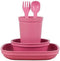 Re-Play Made in USA Toddler Dinnerware Set - 10 oz. Open Cup, 7" Flat Plate, 12 Oz. Bowl, Rounded Tip Fork and Deep Scoop Spoon - Dishwasher/Micro...