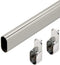 Oval Wardrobe Tube Polished Chrome Closet Rod W/End Supports, Welded Steel, 1.0mm Thick Chrome-Plated (1, 18")...