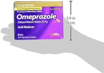 GoodSense Omeprazole Delayed Release Tablets 20 mg, Stomach Acid Reducer for Frequent Heartburn Treatment, 28 Count...