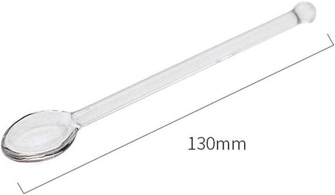2 Pcs Transparent Glass Spoon Stirring Spoons for Tea Coffee Cocktail Milk Home Party Bar Use...