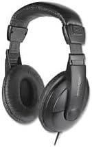 Cushion Stereo Headphones w/Vol Cntrl - Stereo - Black - Mini-Phone - Wired - 32 Ohm - 20 Hz 20 kHz - Over-The-Head - Binaural - Circumaural - 5.9...
