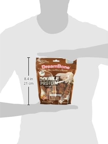 Dreambone Double Protein Chews Made with Real Chicken, Sirloin and Peanut Butter, 10 Count, Rawhide-Free Chews for Dogs, 9.80 Ounce (Pack of 1)...