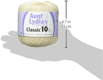 Coats Crochet Aunt Lydia's Crochet, Cotton Classic Size 10, Ecru...