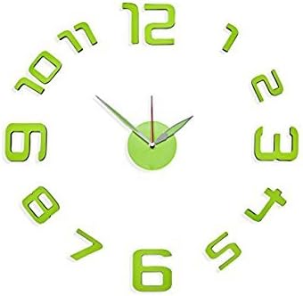 Philip Whitney Green Color Numbers Design Adhesive Diy Modern Wall Clock...
