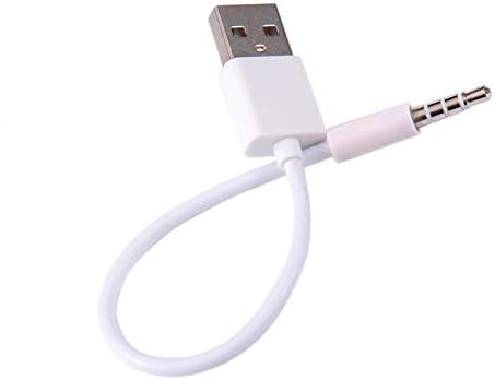 2 Pack for iPod Shuffle Charger Cable USB Data Sync Charging Cord Replacement Jack 3.5mm Male AUX Plug to USB Male Adapter for Apple iPod Shuffle ...