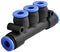 2 PCS – 1/4 (6mm) 5 Way Splitter Push in Connector Pneumatic Fittings Black...