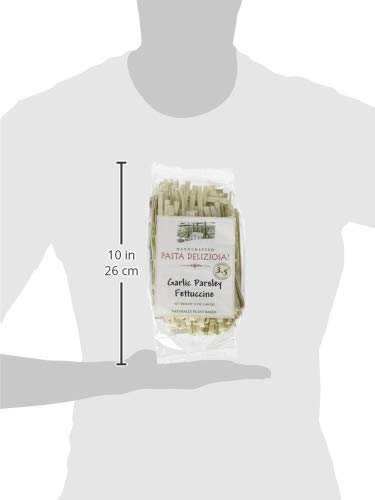 Pasta Deliziosa! Handcrafted Pasta, Garlic Parsley Fettuccine, 12 Ounce...