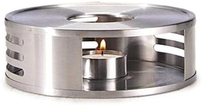 Teabloom Modern Tea Trivet - Stainless Steel Trivet and Teapot Warmer with Tea Light Candle...