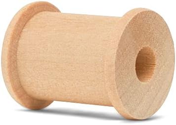 Wooden Spool for Crafts 1-1/8-inch Pack of 25, Small Empty Thread Spools, Wood Spools for Crafts with Wooden Spindles, by Woodpeckers...