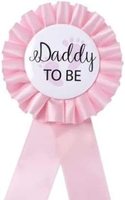 Armear Pink Baby Shower Sash for Mom To Be Sash Baby Boy Shower Decorations Daddy To Be Badge Baby Shower Decorations Girl - Gender Reveal Decorat...
