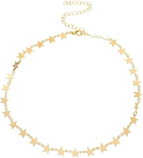 Blue Drop Gold Plated Star Necklace For Women Star Choker Necklace Simple Statement Jewelry Gift...