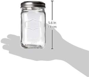 Circleware Yorkshire Mason Sugar Jar Glass Canister with Metal Lid Home Kitchen Glassware Food Preserving Storage Container for Coffee, Tea, Spice...