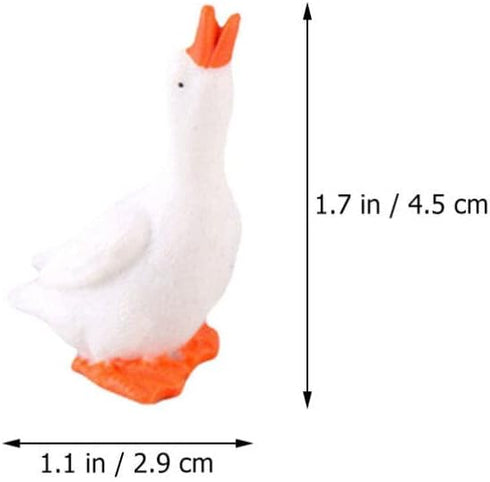 ARTIBETTER Miniature Goose Figurine 6pcs Miniature Goose Figurine White Goose Statue Fairy Tale Garden Animal Accessories Cake Toppers Sculpture f...