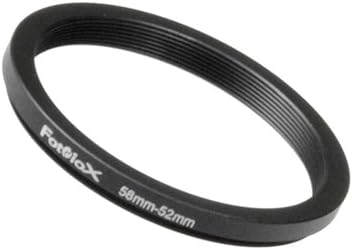 Fotodiox Metal Step Down Ring, Anodized Black Metal 58mm-52mm, 58-52 mm...