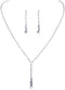 COLORFUL BLING Rhinestone Teardrop Infinity Pendant Necklace Zircon Dangle Earring Jewelry Sets?Silver?...