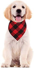 2 Pcs Dog Bandana Christmas Pet Triangle Scarf Accessories Bibs Red Black Plaid...