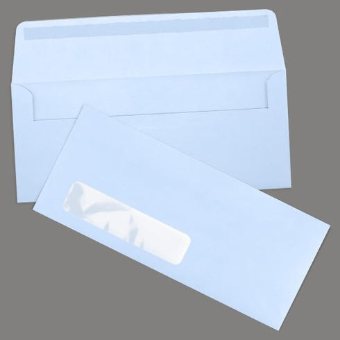 LUXPaper #10 Business Window Envelopes | 4 1/8" x 9 1/2" | Baby Blue | 80lb. Text | 50 Qty...