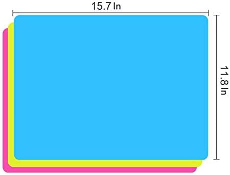 3 Pack Silicone mat Large Silicone Sheets for Crafts, Liquid, Resin Jewelry Casting Molds Mat, Silicone Placemat 15.7” x 11.8” (Blue & Rose Red & ...