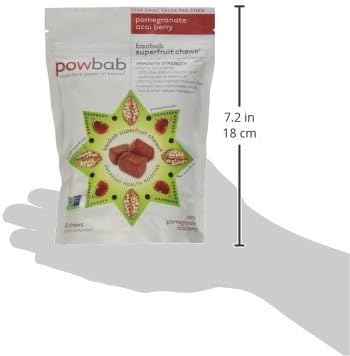 Baobab Superfruit Chews - 750mg Raw Baobab Powder Organic. Immune Superfood Supplement, 100% Antioxidants for Cold Season Vitamin C. Acai Berry Po...