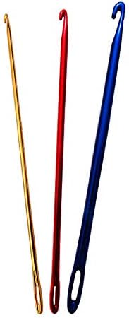 Zuoyou 3PCS Aluminum Tunisian Afghan Crochet Hook DIY Knitting Needles Tool with an Eye 2.75/4/6mm......