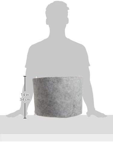 Hydrofarm HGDB10NH Dirt Pot Flexible Portable, Grey, 10 Gallon Fabric Planter, 10 gal...