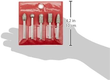 Big Horn 19391 5PC Diamond Burr Set - 1/4 Inch Shank, 50 Grit - Coarse...