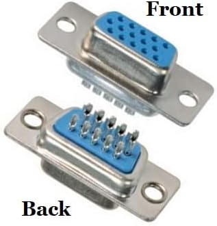 CompuCablePlusUSA.com Best High Density DB15 Connector Female Solder Cup with Unshielded Plastic Hood DIY Kit for Assembling Your Own HD DB15 Cabl...