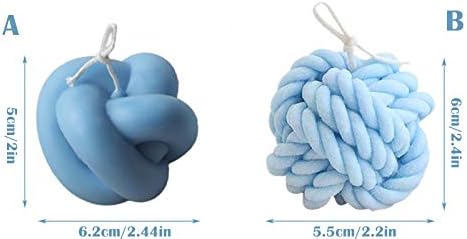 2-Pack Silicone Molds 3D Candle Molds, Woolen Ball Mould and Knot Mold,Ball of Yarn Design Fondant Mold for Candle Making and Baking Making Soap W...