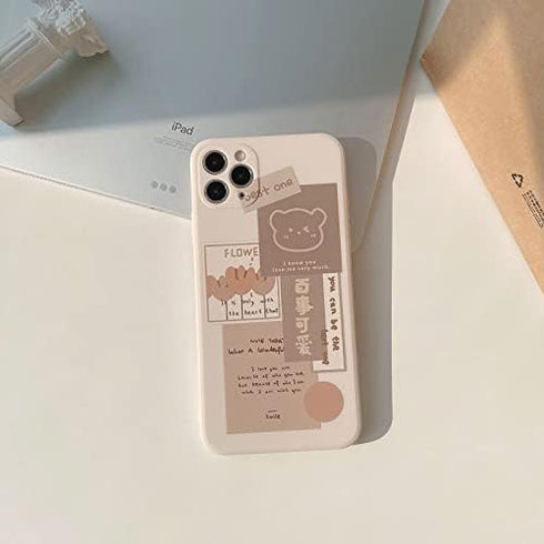 QLTYPRI Case for iPhoneiPhone 13 Pro Max, Case with Cute Brown Bear Cartoon Pattern for Women Girls Slim Soft Flexible TPU Protective Cover Compat...