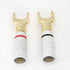 XMSJSIY Y Spade Plug,Speaker Spade Connector, Fork Spade Plug 45 Degree for Speaker Wire, Plug Audio Jack Connector Pure Copper for Speaker Wire,S...