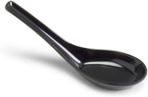 JapanBargain 3192x4, Black Soup Spoons Chinese Japanese Asian Spoons Wonton Miso Ramen Noodle Soup Spoons, Set of 4...