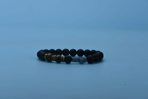 YangQian Cross Bracelet for Men Tiger Eye Catholic Rosary Bracelet for Men Boys Adjustable Natural Crystal Stone Bead Anti Anxiety Stretch Bracele...