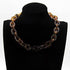 Bohemian Tortoise Shell Acrylic Resin Chain Link Necklace Leopard Print Pendant Necklace Personalized Vintage Acetate Sweater Chain Necklace Punk ...