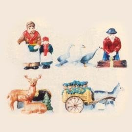 Department 56 :Farm People and Animals" 5 Piece Set of Porcelain Figurines...