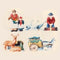 Department 56 :Farm People and Animals" 5 Piece Set of Porcelain Figurines...