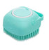 Dog Bath Brush, Pet Massage Brush Shampoo Dispenser, Soft Silicone Brush Rubber Bristle for Dogs and Cats Shower Grooming (Green)...