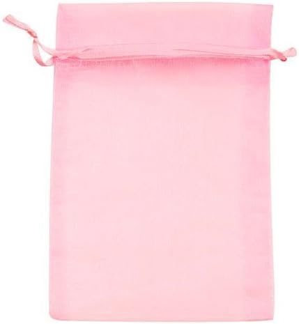 ATCG 50pcs 8x12 Inches Large Drawstring Organza Bags Decoration Festival Wedding Party Favor Makeup Pouches (Light Pink)...